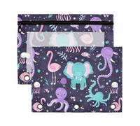 aidingzhi Lot de 2 porte-stylos avec fenêtre transparente à fermeture éclair et œillets - 3 anneaux pour fournitures de bureau - Multicolore