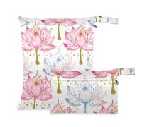 aidingzhi Lot de 2 sacs à couches imperméables pour maillot de bain avec poignées pour couches de bébé, yoga (fleur pêche d'été bohème)
