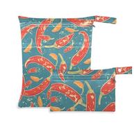 aidingzhi Lot de 2 sacs à couches réutilisables pour maillot de bain avec poignées pour le yoga, les couches de bébé (Peppers Rustic Rétro)