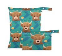 aidingzhi Lot de 2 sacs étanches lavables avec poignées pour la salle de sport, les voyages (Catone Lovely Brown Scottish Highland Bull)