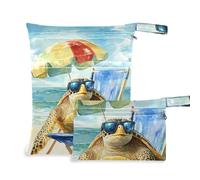 aidingzhi Lot de 2 sacs étanches pour bébé avec poignées pour la plage, les voyages (Turtle Beach)