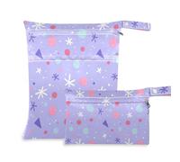aidingzhi Lot de 2 sacs humides à fermeture éclair pour bébé avec poignées pour le yoga, les voyages (violet neige pastel)