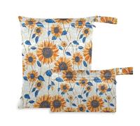 aidingzhi Lot de 2 sacs lavables pour maillot de bain avec poignées pour yoga, voyage (tournesols dorés scintillants)