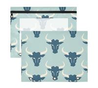 aidingzhi Lot de 2 trousses à crayons 3 trous 3 trous pour papier A4 Lettre de la rentrée scolaire Style Jon Klassen Bleu layette