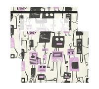 aidingzhi Lot de 2 trousses à crayons avec 3 œillets renforcés, 3 trous de poche pour classeur à 3 anneaux, style Jon Klassen, violet