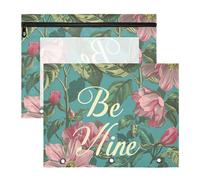 aidingzhi Lot de 2 trousses à crayons avec fenêtre transparente pour papier A4 Motif floral William Morris Bleu sarcelle pêche