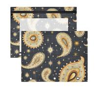 aidingzhi Lot de 2 trousses à crayons multifonctions en plastique pour classeur à 3 anneaux pour enseignants, fournitures artistiques, stockage Wasteland Punk Paisley Bronze Bleu foncé