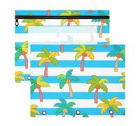aidingzhi Lot de 2 trousses à crayons robustes pour classeur A4 Papier Lettre Maison, Teacher Home Bleu Blanc Rayé cocotier