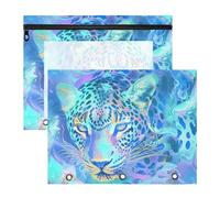 aidingzhi Lot de 2 trousses à crayons robustes pour papier A4 Motif guépard mystère