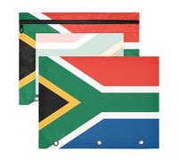 aidingzhi Lot de 2 trousses multifonctions à 3 anneaux pour lettres A4 - Fournitures artistiques - Pour étudiants - Drapeau de l'Afrique du Sud