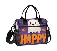 aidingzhi Mignon Cartoon Halloween Violet Lunch Tote Thermal Lunch Boxes Femmes avec Bandoulière Homme College M