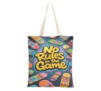 aidingzhi No Rules in The Game Wildstyle Graffti Sac fourre-tout en toile de grande capacité avec poignées pour le travail, les projets de bricolage, le shopping, 40,6 x 38,1 cm, essentiel pour