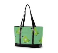 aidingzhi Oliver Jeffers Style Kiwi Jade Bird Design Green Essentials Sac fourre-tout pour femme avec fermeture éclair