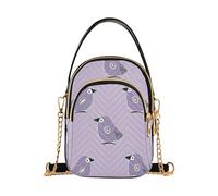 aidingzhi Oliver Jeffers Style Kiwi Jade Bird Design Violet Lilas Sac à bandoulière tendance pour homme avec plusieurs poches pour les voyages