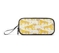 aidingzhi Oliver Jeffers Tigers Grande trousse à crayons en nylon avec fermeture éclair de grande capacité pour étudiants du primaire Crème Doré