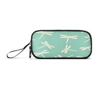 aidingzhi Oliver Jeffers Trousse à crayons en nylon avec fermeture éclair Grande capacité Motif libellule Marshmallow Jade