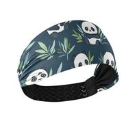 aidingzhi Pandas Vector Illustration Bandeaux d'été rafraîchissants pour femmes Tête extensible pour femme pour le volley-ball maquillage gym cyclisme