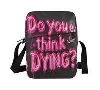 aidingzhi Petit sac à bandoulière « Do You Think About Dying » pour homme et femme avec sangle réglable pour le travail