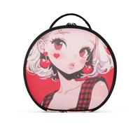 aidingzhi Pop Art Trousse de maquillage avec séparateurs réglables Rouge cerise Taille voyage 27,9 cm