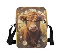 aidingzhi Sac à bandoulière pour homme avec bandoulière réglable Motif vache écossaise
