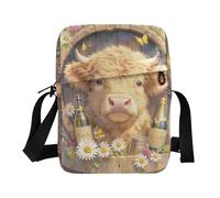 aidingzhi Sac à bandoulière pour homme Motif vache écossaise avec bandoulière réglable pour les affaires décontractées