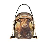 aidingzhi Sac à bandoulière tendance avec plusieurs poches pour femme Motif vache écossaise