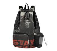 aidingzhi Sac à cordon avec cordon de serrage et porte-bouteille pour homme Motif tête de mort Dieu de la mort Séparation sèche humide