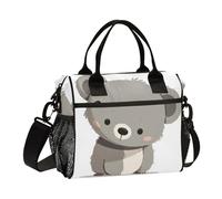 aidingzhi Sac à déjeuner imperméable avec porte-bouteille et bandoulière - Motif koala gris mignon - Pour adolescent - Collège - Taille S