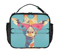 aidingzhi Sac à déjeuner portable étanche pour adolescents avec poignée pour l'école, le travail, l'extérieur, Pop Art Girafe Turquoise