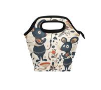 aidingzhi Sac à déjeuner pour filles avec poignée incurvée - Petit sac isotherme réutilisable pour la plage, l'école, les contes de fées, les rats fantaisie