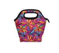 aidingzhi Sac à déjeuner pour garçons avec poignée incurvée rigide pour homme, réutilisable, glacière portable pour pique-nique, école, coneflower, Genesis, coloré