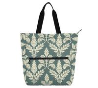aidingzhi Sac fourre-tout à livres pour garçons et filles, adultes, motif damassé vintage, imperméable, sac de courses avec poignées à fermeture éclair pour l'école, le shopping, la plage, arc-en-ciel