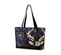 aidingzhi Sac fourre-tout chic pour ordinateur portable de 14" avec fermeture éclair - Motif renne mystère - Violet doré