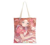 aidingzhi Sac fourre-tout en toile de grande capacité, motif dessin animé, pour Noël, retraite, shopping, plage, travail, 40,6 x 38,1 cm, essentiel pour l'école