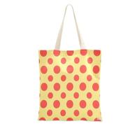 aidingzhi Sac fourre-tout en toile de grande capacité pour femme - Motif à pois jaunes - Pour la gym, le travail, le shopping - 40,6 x 38,1 cm