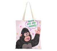 aidingzhi Sac fourre-tout en toile Give Me My Money Gorilla de grande capacité pour femme, Noël, retraite, shopping, plage, travail, 40,6 x 38,1 cm, essentiel pour l'école