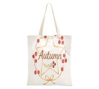 aidingzhi Sac fourre-tout en toile réutilisable avec poches, motif géométrique étoilé, cerise, 40,6 x 38,1 cm, essentiel pour l'école