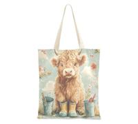 aidingzhi Sac fourre-tout en toile robuste Motif vache écossaise 40,6 x 38,1 cm