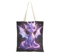 aidingzhi Sac fourre-tout en toile robuste pour femme Motif dragon violet 40,6 x 38,1 cm