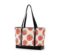 aidingzhi Sac fourre-tout moderne pour femme avec fermeture éclair Motif fraise rouge 35,6 cm