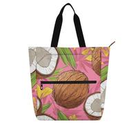 aidingzhi Sac fourre-tout pour enfants, garçons et filles, sac d'été robuste en noix de coco avec fermeture éclair pour l'école, le shopping, les voyages, arc-en-ciel