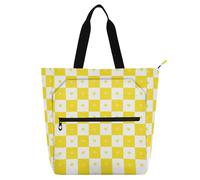 aidingzhi Sac fourre-tout pour enfants - Sac fourre-tout pour livres de piano - Pour garçons et filles - Motif à carreaux de buffle - Cœur blanc doré - Robuste et réutilisable - Pour l'école, le