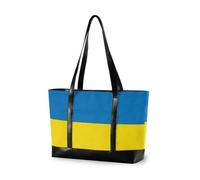 aidingzhi Sac fourre-tout pour ordinateur portable avec fermeture éclair et couche Motif drapeau ukrainien Bleu Jaune Grande capacité