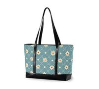 aidingzhi Sac fourre-tout professionnel pour ordinateur portable avec fermeture éclair - Motif petites fleurs - Bleu