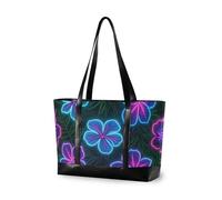aidingzhi Sac pour ordinateur portable avec fermeture éclair et fleurs tropicales fluorescentes colorées