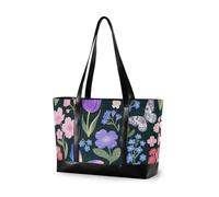 aidingzhi Sacs d'ordinateur portables pour femme avec fermeture éclair et papillons violets rosés et fleurs