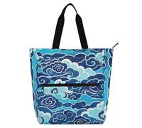 aidingzhi Sacs fourre-tout pour enfants, garçons et filles, motif nuage de culture chinoise, sac à main robuste avec fermeture éclair pour l'école, le shopping, les courses, arc-en-ciel