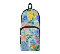 aidingzhi Simple Spring Fresh Floral Coloré Nylon 3 Compartiments Grande Trousse à Crayons Grande Capacité pour Filles Papeterie Fournitures Scolaires