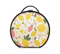 aidingzhi Summer Fruits Trousse de maquillage rétro jaune Accessoires de voyage Étanche Sac cosmétique pour sac à main avec séparateurs réglables 27,9 cm