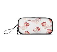 aidingzhi Sweet Chickens Trousse à crayons en nylon pour adolescent Grande capacité avec fermeture éclair Sac de papeterie pour homme du collège